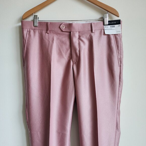 35x30 Pink Pants New Jos A Bank Skinny Fit Trouser Pant Polyester Nwt Mens Size - Picture 8 of 17